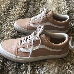 Madewell Pink Leather Vans, W9. WORN ONCE